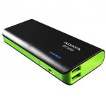 Powerbank Adata PT100 - Verde, Negro -Ion Litio (Li-Ion) - 10000 mAh - 2.10 A - 5 V DC S/E