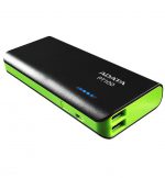 Powerbank Adata PT100 - Verde, Negro -Ion Litio (Li-Ion) - 10000 mAh - 2.10 A - 5 V DC S/E