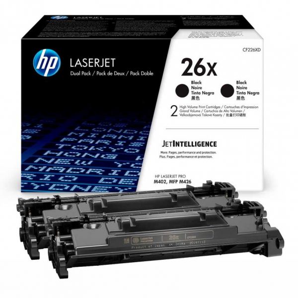 Toner Hp Lj 26X (CF226XD) Negro Dual Pack 9,000 Pag LaserJet Pro M402dn