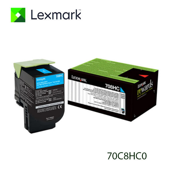 Tóner Lexmark 70C8HC0 Cyan 3,000pag