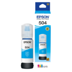 Botella de Tinta Epson T504 (T504220) Cyan 70ml