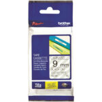 Cinta Brother TZE-121 | Negro sobre Transparente 9mm (3/8″) x 8 mts.