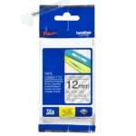 Cinta Brother TZE-131 | Negro Sobre Fondo Transparente 1/2″ (12MM) x 8 mts.