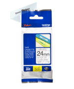 Cinta Brother TZE-151 | Negro sobre Transparente. 24mm (1″) x 8 mts.