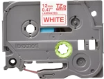 Cinta Brother TZE-232 Rojo sobre Blanco 12mm (1/2″) x 8 mts.