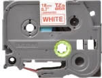 Cinta Brother TZE-242 | Rojo sobre Blanco 18mm (3/4″) x 8 mts.
