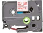 Cinta Brother TZE-252 | Roja sobre Blanco | 24mm (1″) x 8 mts.