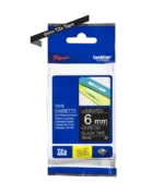 Cinta Brother TZE-315 Blanco sobre Negro 6mm (1/4″) x 8 mts.
