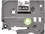 Cinta Brother TZE-315 Blanco sobre Negro 6mm (1/4″) x 8 mts.