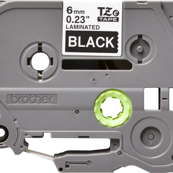 Cinta Brother TZE-315 Blanco sobre Negro 6mm (1/4″) x 8 mts.