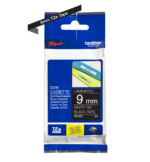 Cinta Brother TZE-325 Blanco sobre Negro 9mm (3/8″) x 8 mts.