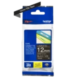 Cinta Brother TZE-335 | Blanco sobre Negro | 12mm (1/2″) x 8 mts.