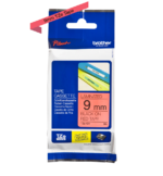 Cinta Brother TZE-421 Negro sobre Rojo 9mm (3/8″) x 8 mts