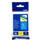 Cinta Brother TZE-545 Blanco sobre Azul 18mm (3/4″) x 8 mts