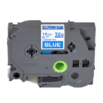 Cinta Brother TZE-545 Blanco sobre Azul 18mm (3/4″) x 8 mts
