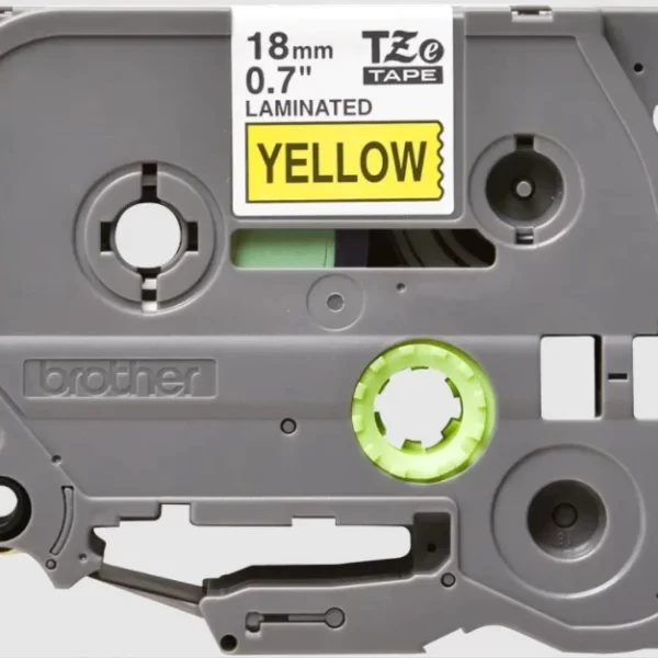 Cinta Brother TZE-641 Negra sobre Amarillo 18mm (3/4″) x 8 mts