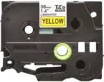 Cinta Brother TZE-661 Negro sobre Amarillo 36mm (1.5″) x 8 mts