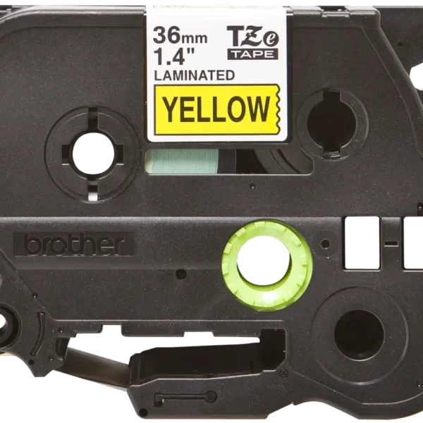 Cinta Brother TZE-661 Negro sobre Amarillo 36mm (1.5″) x 8 mts
