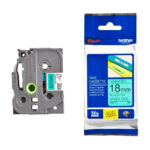 Cinta Brother TZE-741 Negra sobre Verde 18mm (3/4″) x 8 mts