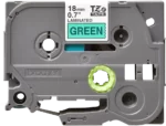 Cinta Brother TZE-741 Negra sobre Verde 18mm (3/4″) x 8 mts