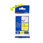 Cinta Brother TZE-FX631 | Negro sobre Amarillo | 12mm (1/2″) x 8 mts