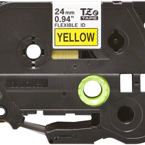 Cinta Brother TZE-FX651 Negro sobre Amarillo 24mm (1″) x 8 mts