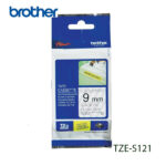 Cinta Brother TZE-S121 Negro sobre Transparente 9mm (3/8″) x 8 mts