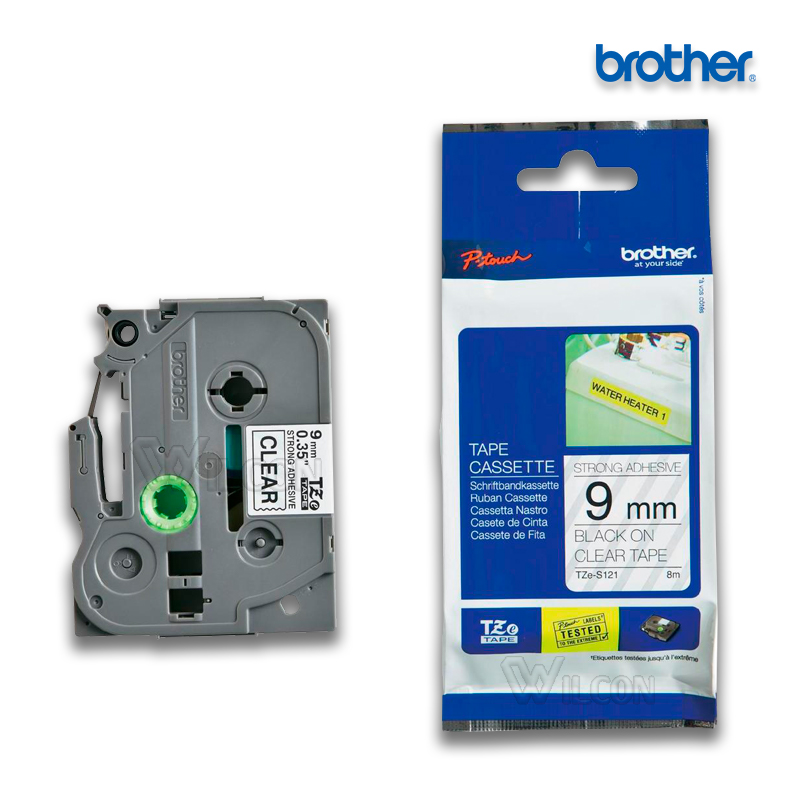 Cinta Brother TZE-S121 Negro sobre Transparent Cinta Brother TZE-S121 Negro sobre Transparente 9mm (3/8″) x 8 mts