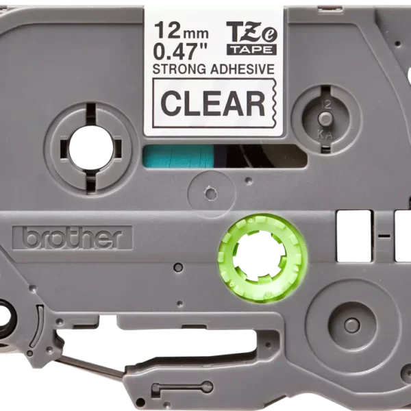 Cinta Brother TZE-S131 Negro sobre Transparente 12mm (1/2″) x 8 mts