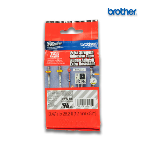 Cinta Brother TZE-S135 Blanco sobre Transparente 12mm (1/2″) x 8 mts