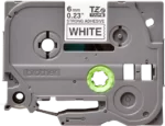 Cinta Brother TZE-S211 Negro sobre Blanco 6mm (1/4″) x 8 mts