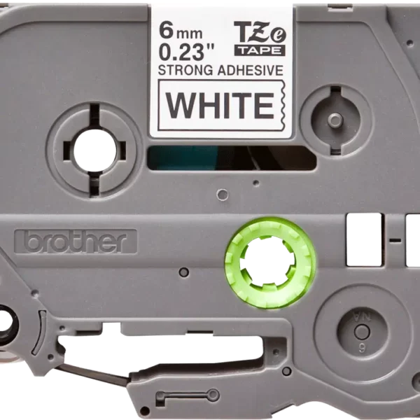 Cinta Brother TZE-S211 Negro sobre Blanco 6mm (1/4″) x 8 mts