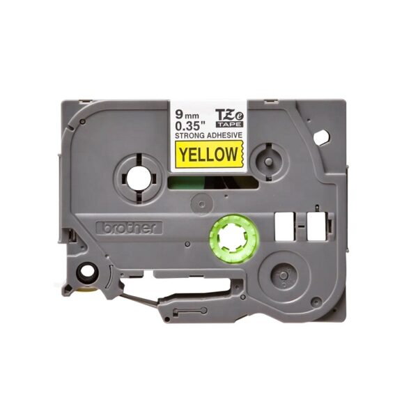 Cinta Brother TZE-S621 Negro sobre Amarillo 9mm (3/8″) x 8 mts