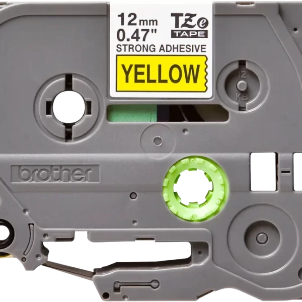 Cinta Brother TZE-S631 Negro sobre Amarillo 12mm (1/2″) x 8 mts.