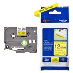 Cinta Brother TZE-S631 Negro sobre Amarillo 12mm (1/2″) x 8 mts.
