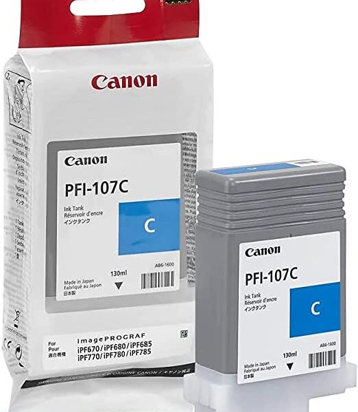 Tinta Canon PFI-107C Cyan 130ML iPF680 iPF685