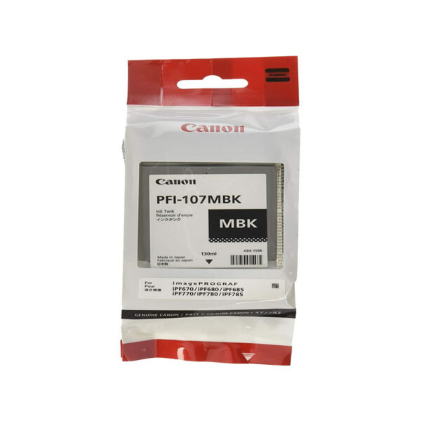 Tinta Canon PFI-107MBK Matte Black 130ML iPF680 iPF685