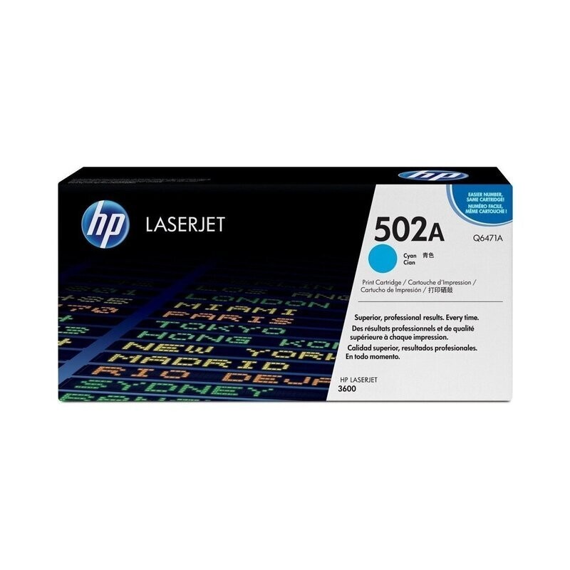 Tóner HP Q6471A (502A) Cyan Tóner HP Q6471A (502A) Cyan 4,000 Pag