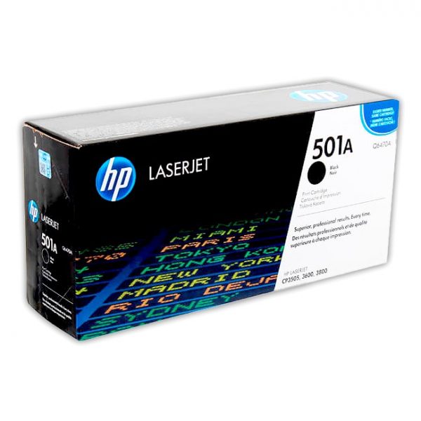 Tóner Hp 501A (Q6470A) Negro 6,000 Pag Color LaserJet 3600