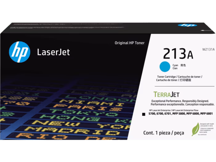 HP 213A CYAN Tóner Hp W2131A (213A) Cyan LaserJet 5700, 5800, 6700, 6701, 6800 - Imagen 1